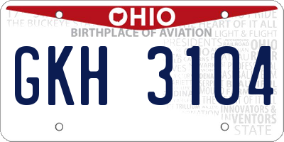 OH license plate GKH3104