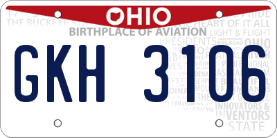 OH license plate GKH3106