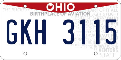 OH license plate GKH3115