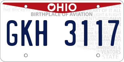 OH license plate GKH3117