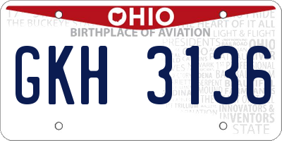 OH license plate GKH3136