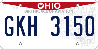 OH license plate GKH3150