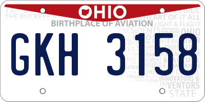 OH license plate GKH3158