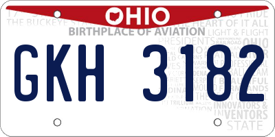 OH license plate GKH3182