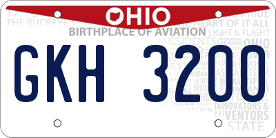 OH license plate GKH3200