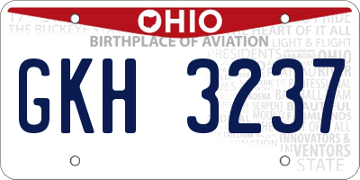 OH license plate GKH3237