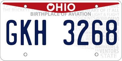 OH license plate GKH3268