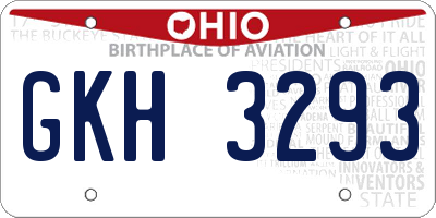 OH license plate GKH3293