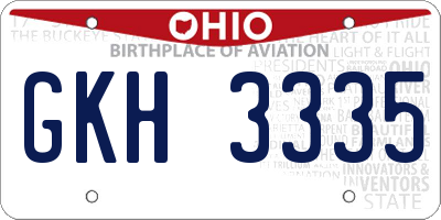 OH license plate GKH3335