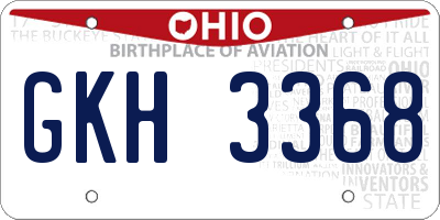 OH license plate GKH3368