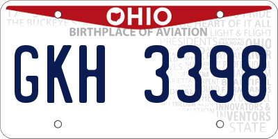 OH license plate GKH3398