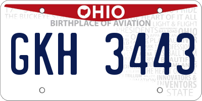 OH license plate GKH3443
