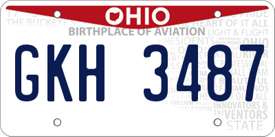 OH license plate GKH3487