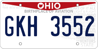 OH license plate GKH3552