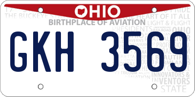 OH license plate GKH3569