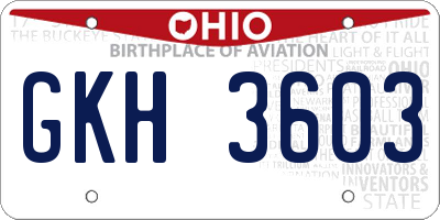 OH license plate GKH3603