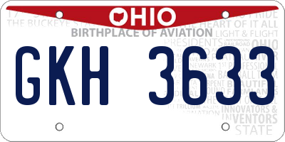 OH license plate GKH3633