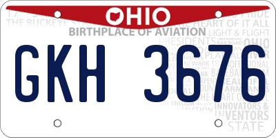 OH license plate GKH3676