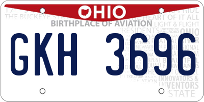 OH license plate GKH3696