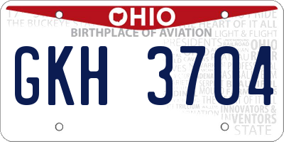 OH license plate GKH3704