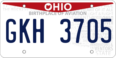 OH license plate GKH3705