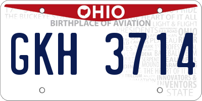 OH license plate GKH3714