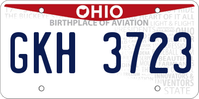 OH license plate GKH3723