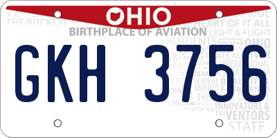 OH license plate GKH3756