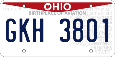 OH license plate GKH3801