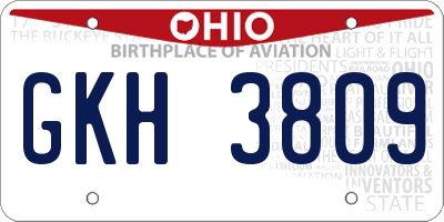 OH license plate GKH3809
