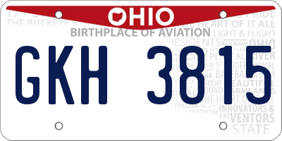 OH license plate GKH3815