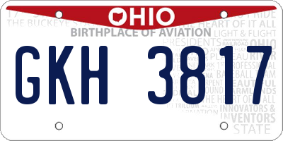 OH license plate GKH3817