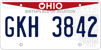 OH license plate GKH3842