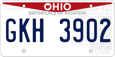 OH license plate GKH3902