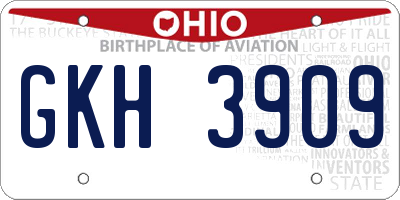 OH license plate GKH3909