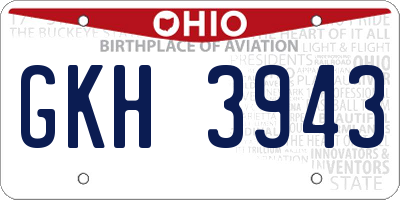 OH license plate GKH3943