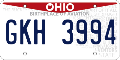 OH license plate GKH3994