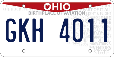 OH license plate GKH4011