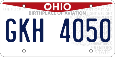 OH license plate GKH4050