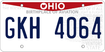 OH license plate GKH4064