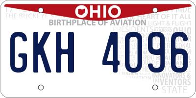 OH license plate GKH4096