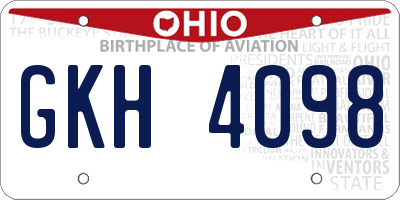 OH license plate GKH4098