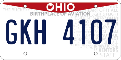 OH license plate GKH4107