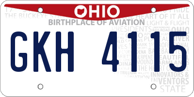 OH license plate GKH4115