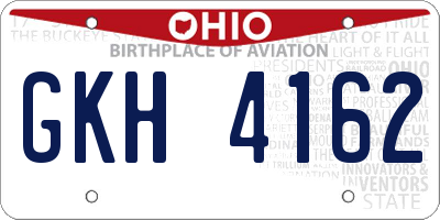 OH license plate GKH4162