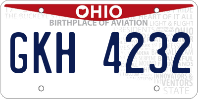 OH license plate GKH4232