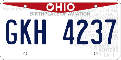 OH license plate GKH4237