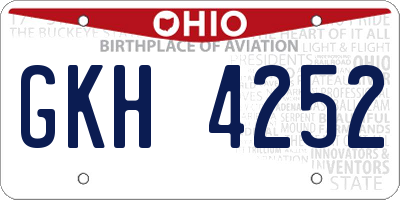 OH license plate GKH4252