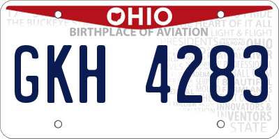OH license plate GKH4283