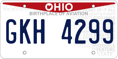 OH license plate GKH4299